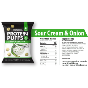 Sour Cream & Onion Protein Puffs (8 packets)